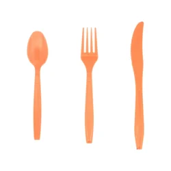 Meijer Apricot Plastic Cutlery, 18 Count