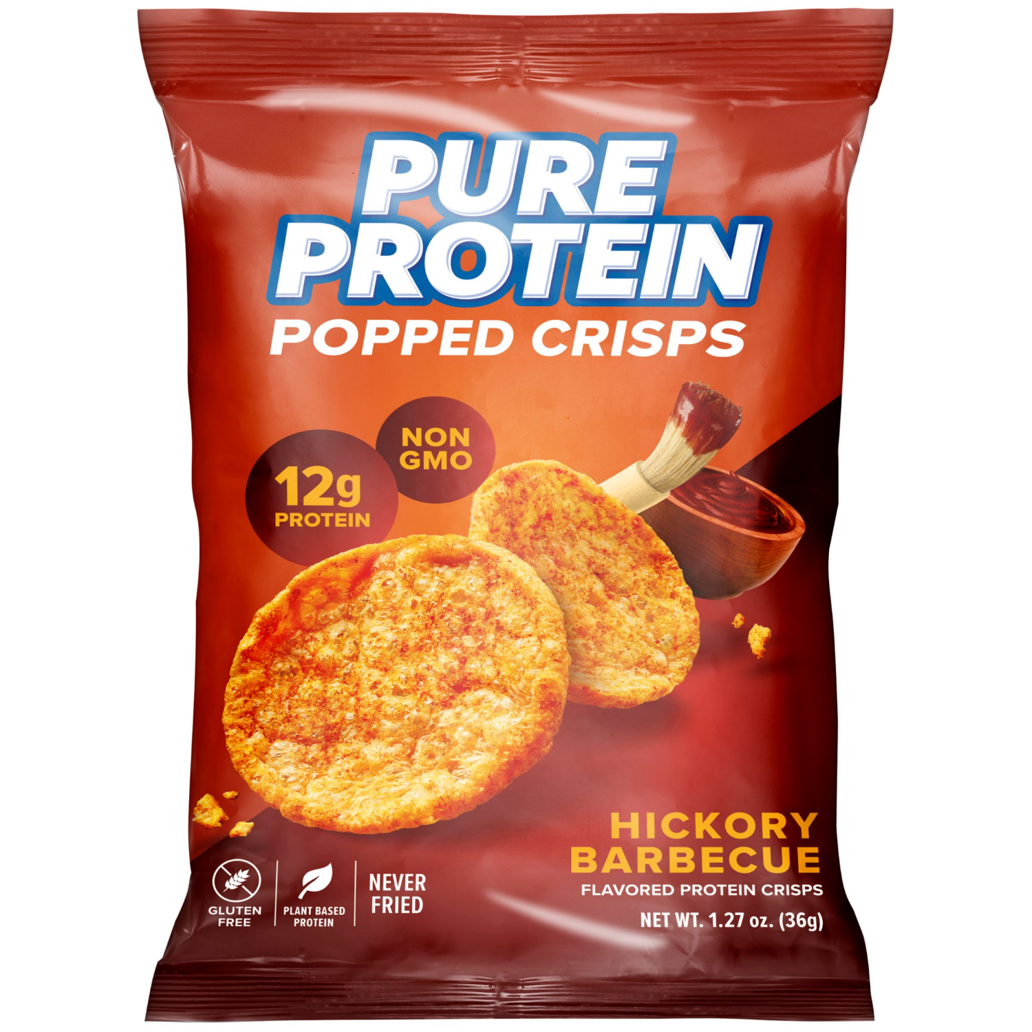 slide 1 of 2, Pure Protein Popped Hickory Barbecue Protein Crisps 1.27 oz, 1.27 oz