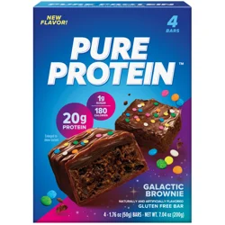 Pure Protein Bars, Galactic Brownie, 20g Protein, 1.76 oz, 4 Ct - 4 ct