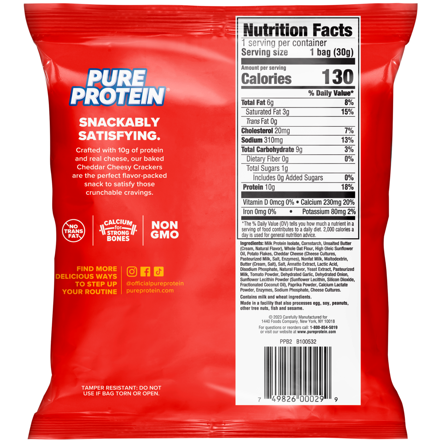 slide 2 of 2, Pure Protein® Cheddar Cheesy Crackers, 1.06 oz