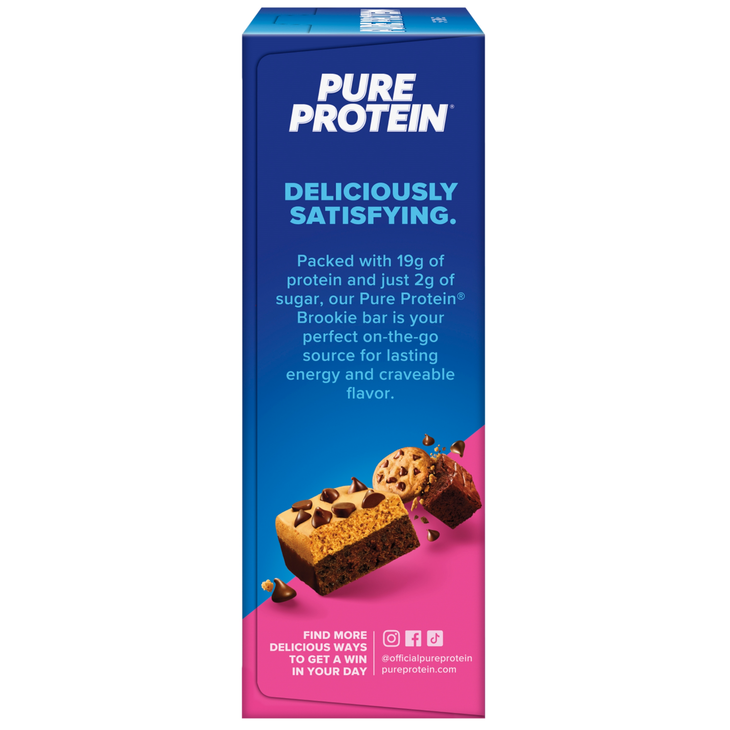 slide 2 of 5, Pure Protein Brookie Bar, Gluten Free, 19g Protein, 4 Pack, 19 gram, 4 ct