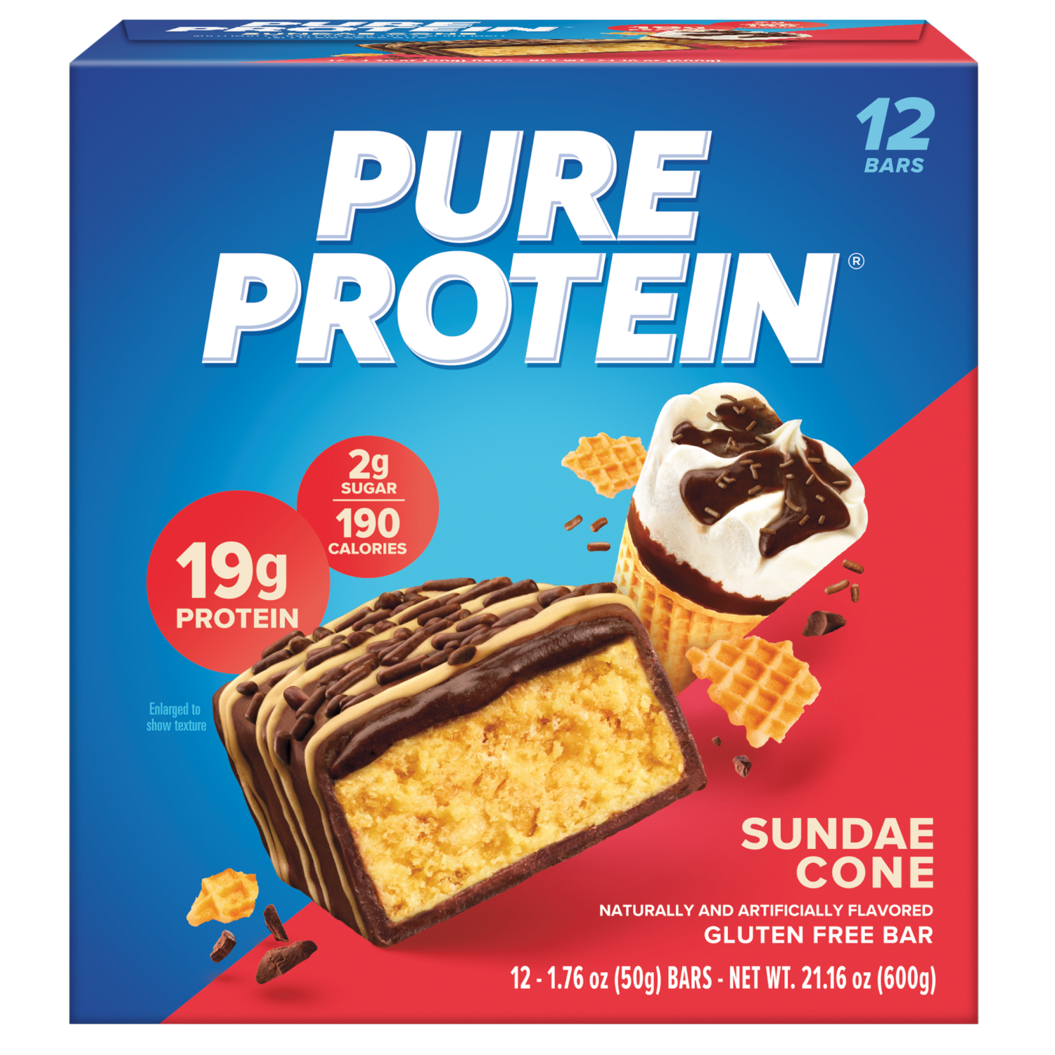 slide 1 of 2, Pure Protein Bar Vp Sundae Cone 12 Ct, 12 ct