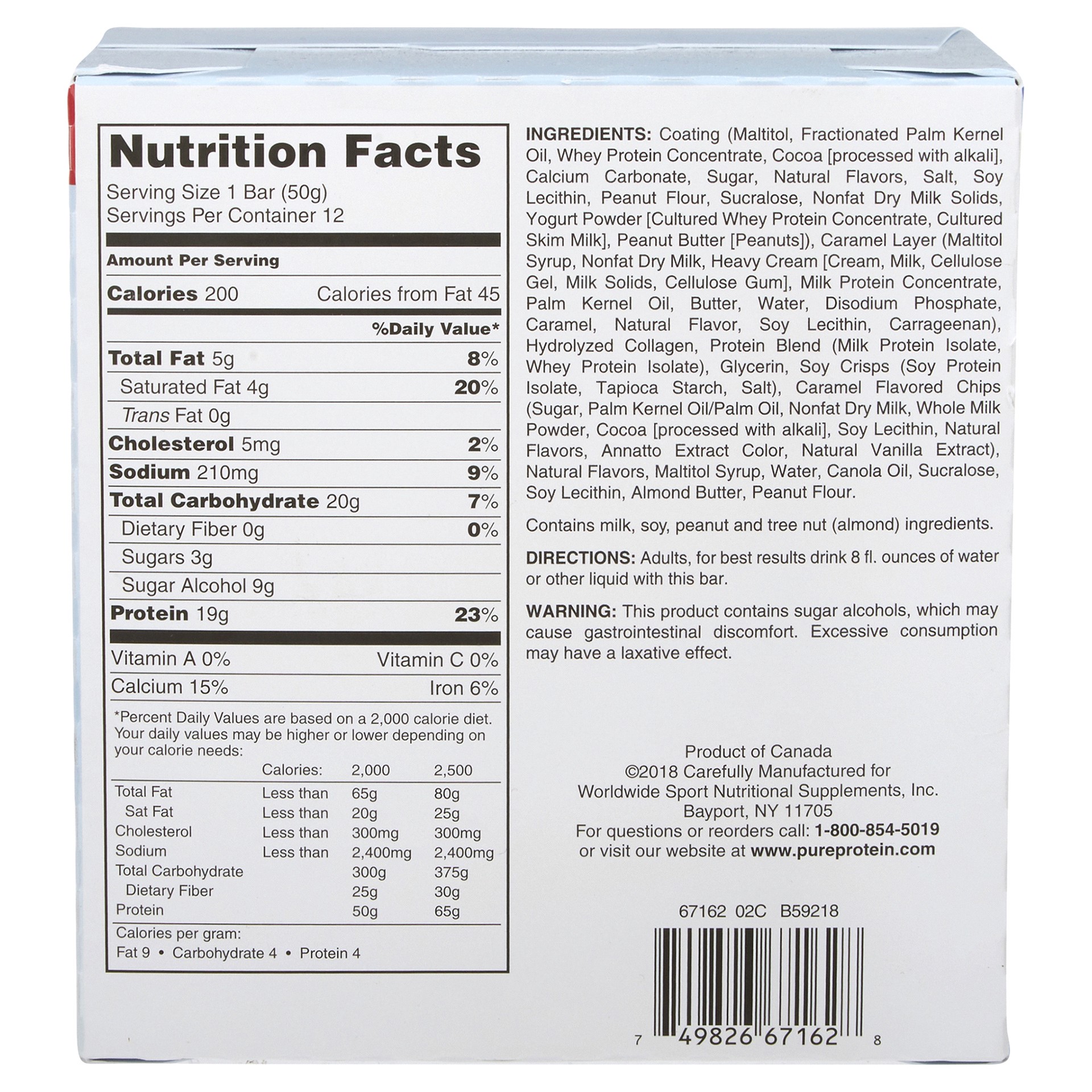 slide 3 of 5, Pure Protein Chocolate Salted Caramel Gluten Free Bars, 12 ct; 1.76 oz