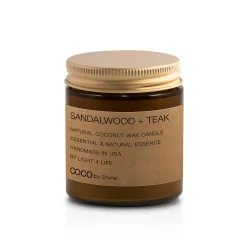 Stone Candles Sandalwood + Teak Coconut Wax Candle