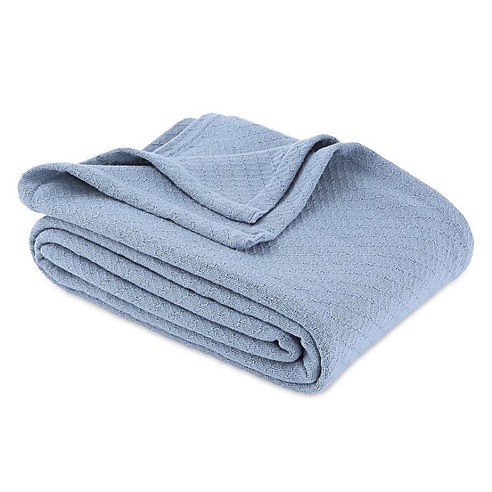 slide 1 of 4, Bee & Willow Home Cotton Knit Twin Blanket - Blue, 1 ct