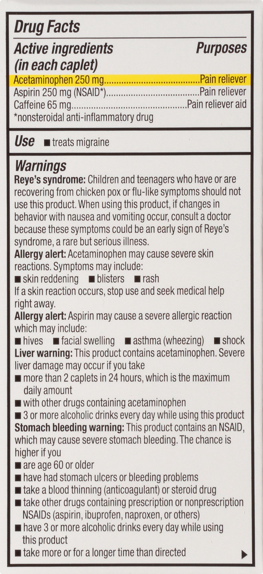 slide 6 of 6, TopCare Migraine Formula With Caffeine Acetaminophen / Aspirin (nsaid) / Caffeine, Usp Pain Reliever / Pain Reliever Aid Coated Capsule-shaped Tablets, 100 ct
