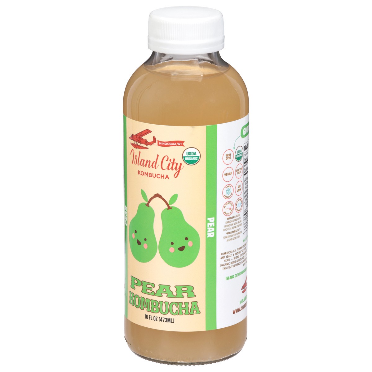 slide 6 of 13, Island City Kombucha Pear Kombucha 16 fl oz, 16 fl oz
