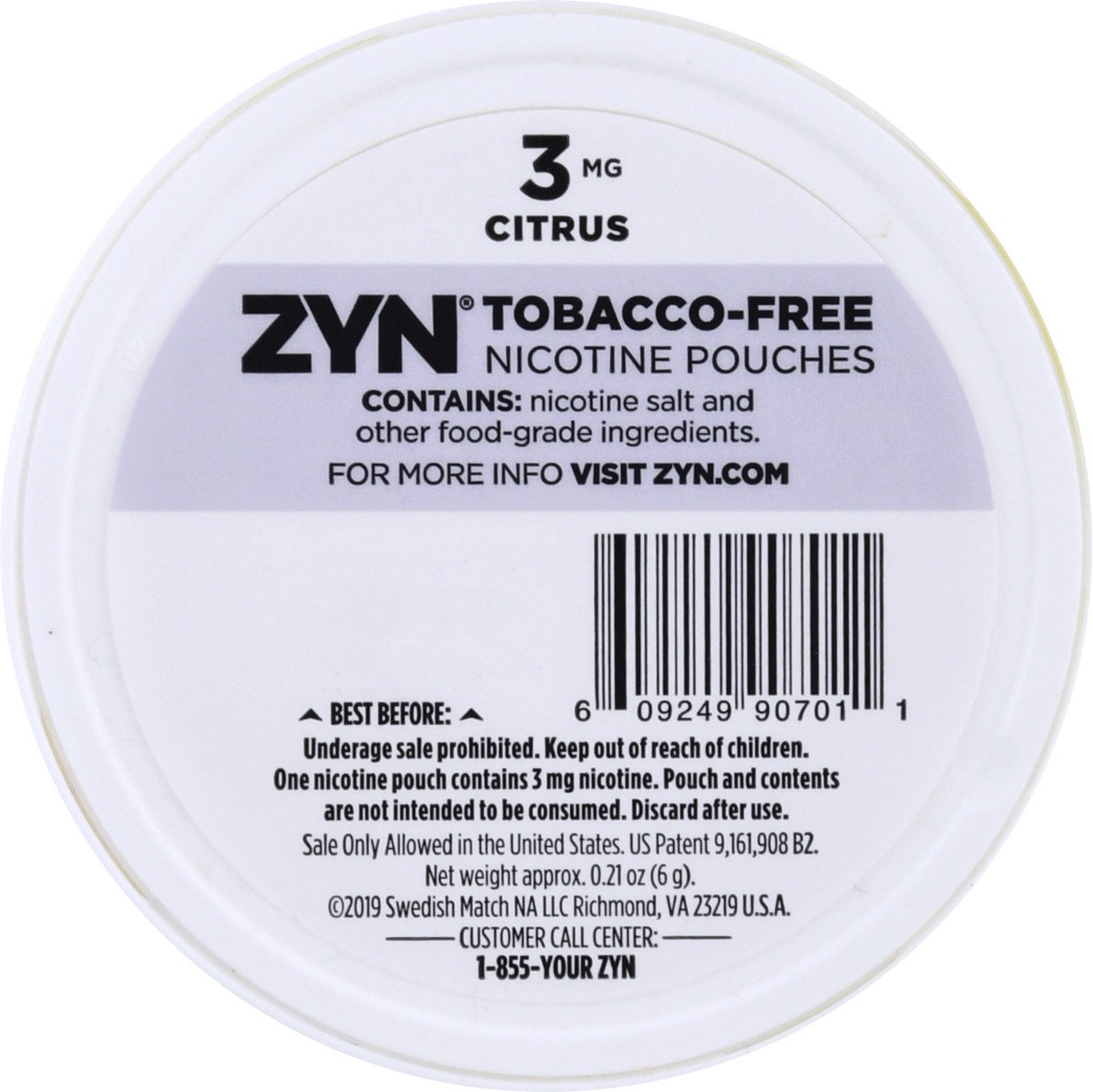 slide 5 of 9, ZYN Citrus 3 Mg Nicotine Pouches, 15 ct