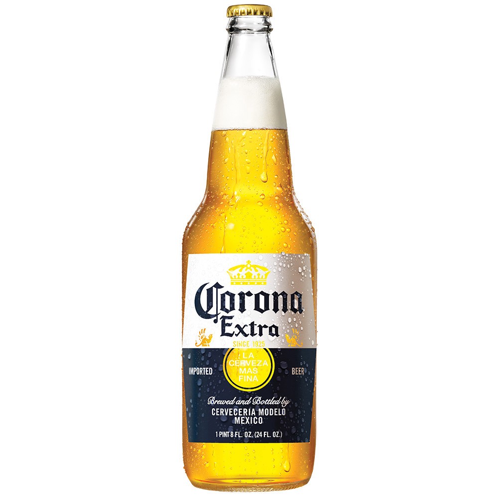 slide 1 of 7, Corona Extra Mexican Lager Import Beer, 24 fl oz Bottle, 4.6% ABV, 24 fl oz