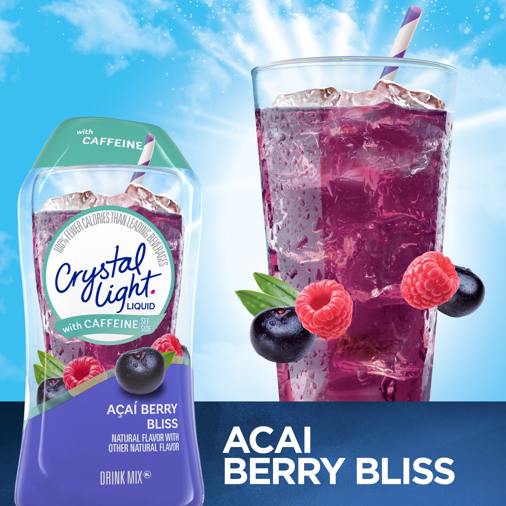 slide 2 of 7, Crystal Light Liquid Acai Berry Bliss Naturally Flavored Drink Mix with Caffeine, 18 ct
