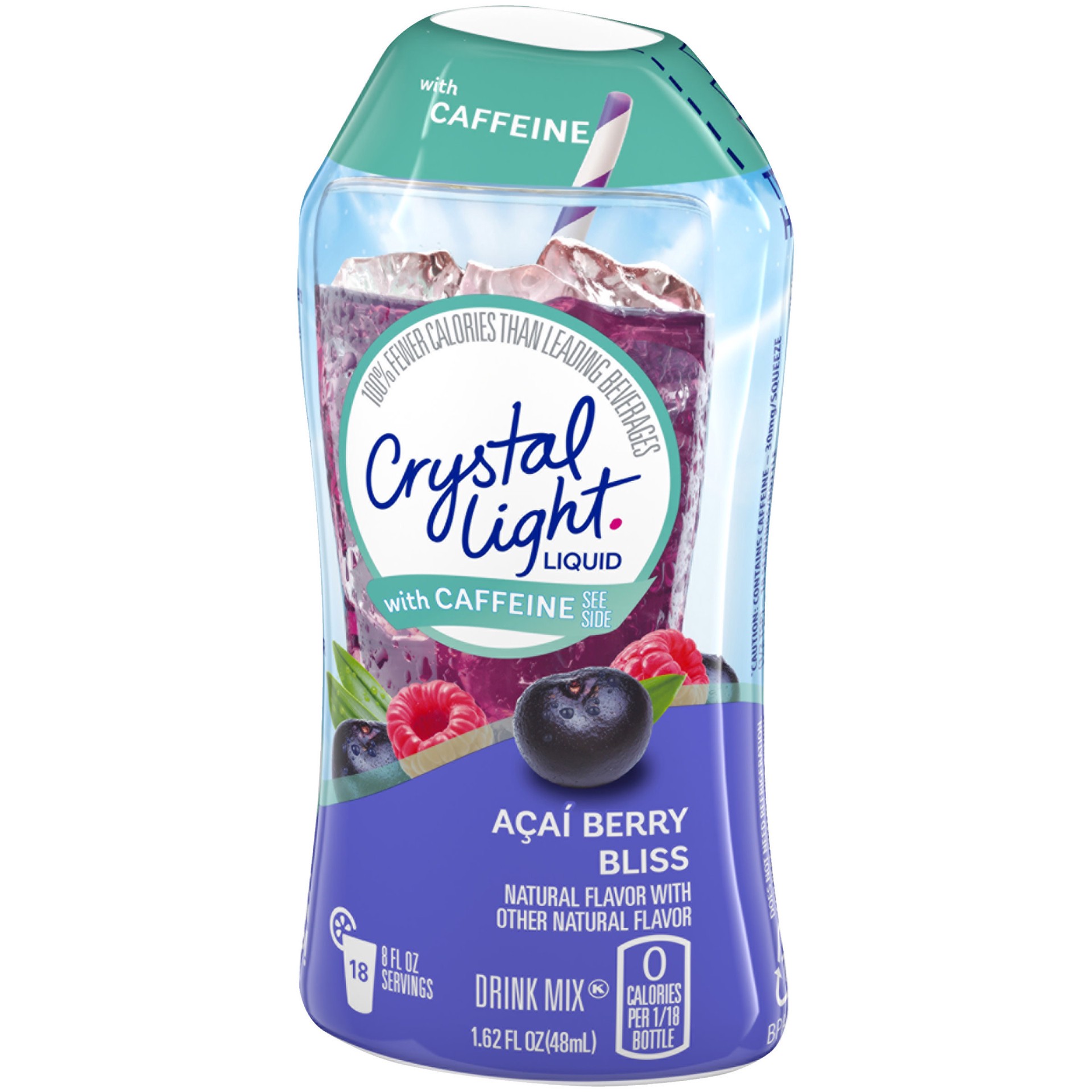 slide 4 of 5, Crystal Light Liquid Acai Berry Bliss Naturally Flavored Drink Mix with Caffeine, 1.62 fl oz Bottle, 1.62 fl oz