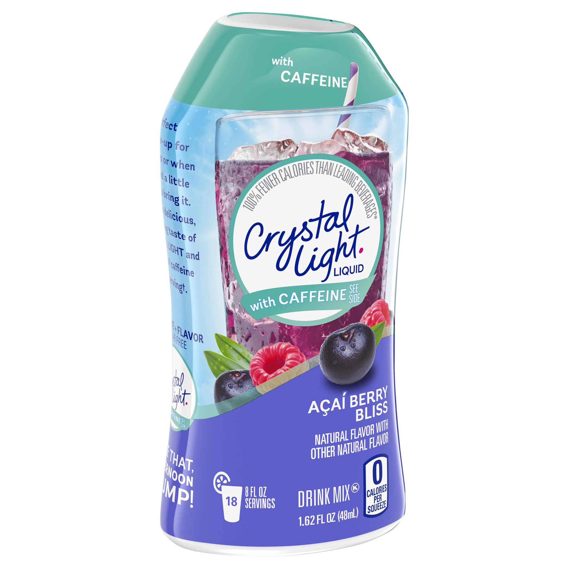 slide 2 of 5, Crystal Light Liquid Acai Berry Bliss Naturally Flavored Drink Mix with Caffeine, 1.62 fl oz Bottle, 1.62 fl oz