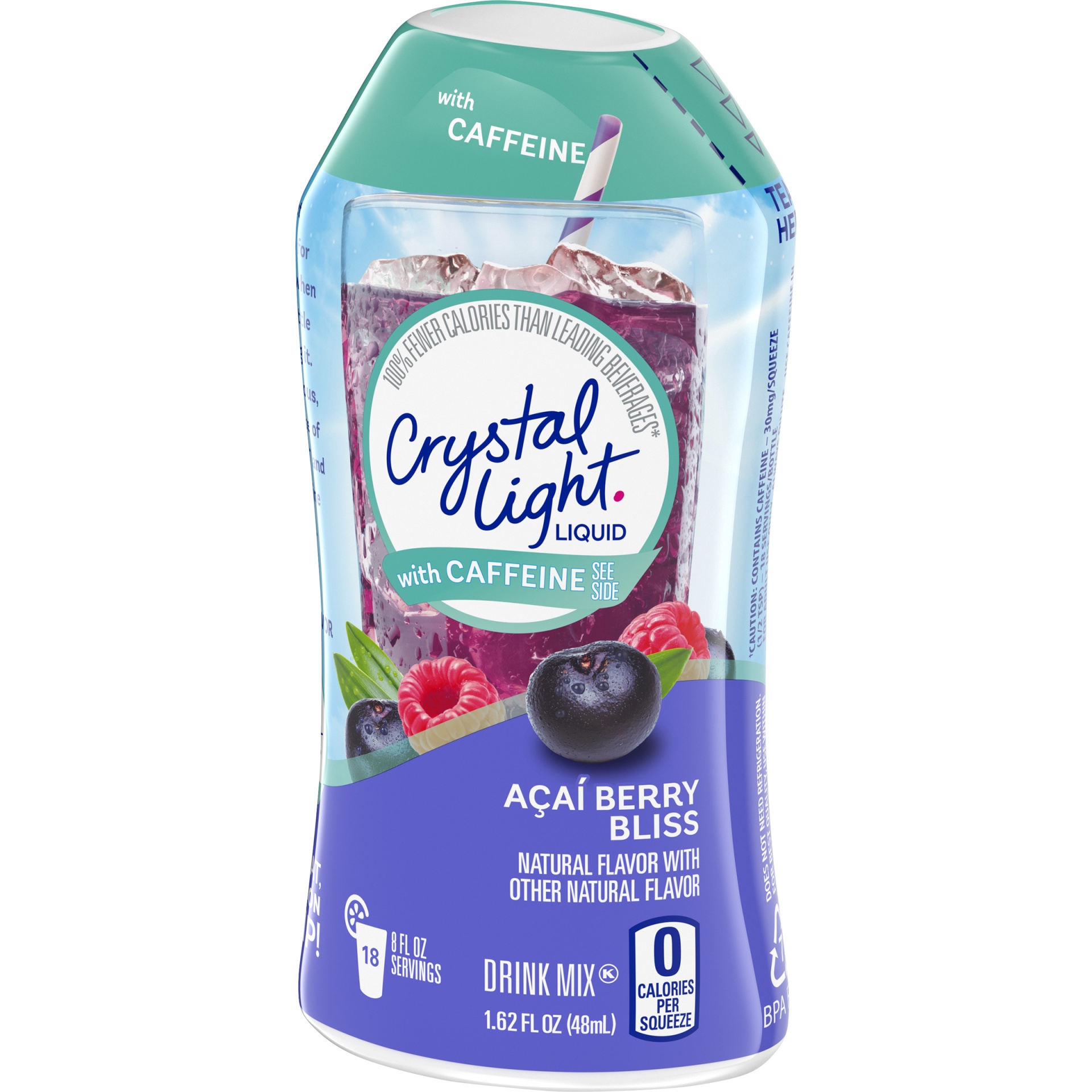 slide 4 of 7, Crystal Light Liquid Acai Berry Bliss Naturally Flavored Drink Mix with Caffeine, 18 ct