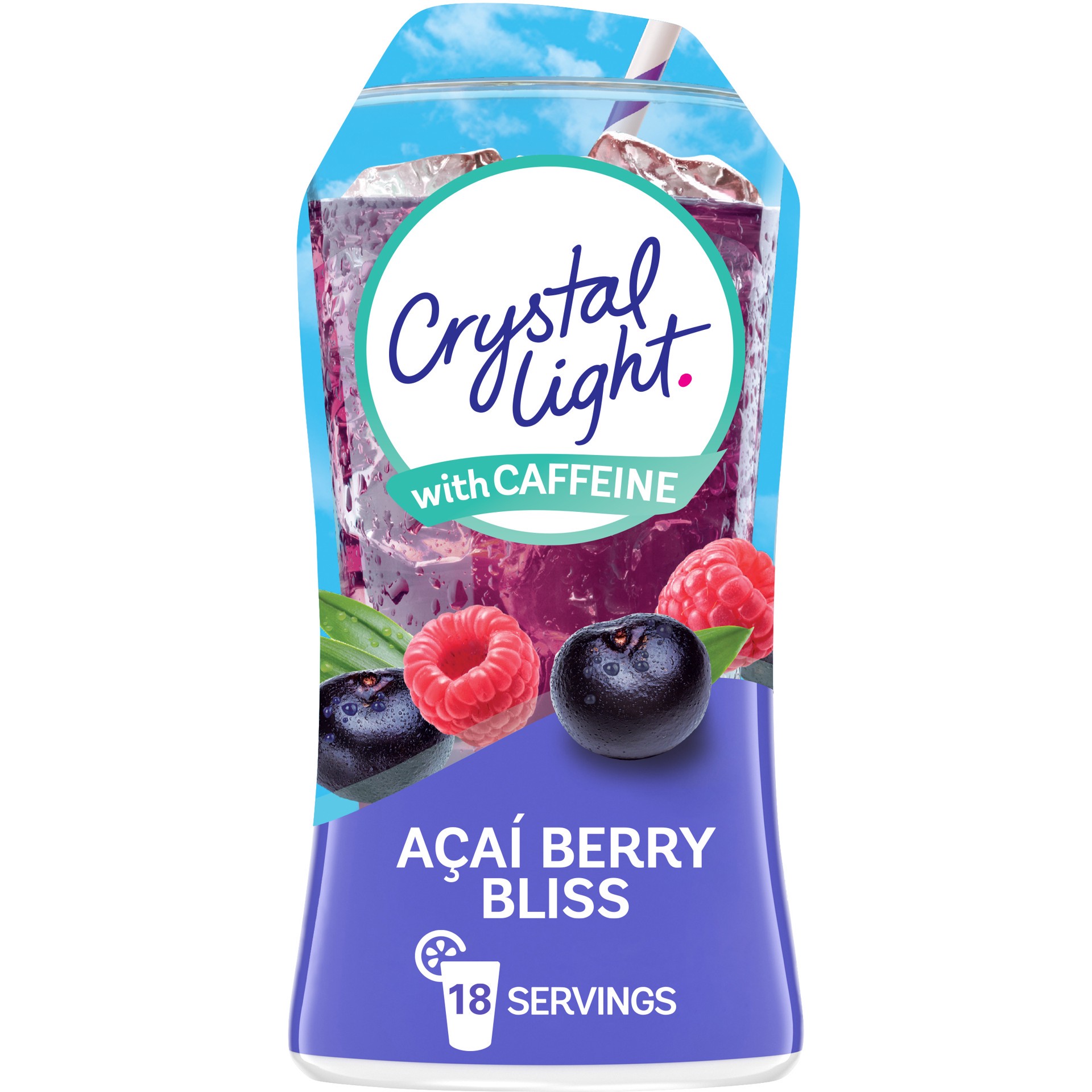 slide 1 of 5, Crystal Light Liquid Acai Berry Bliss Naturally Flavored Drink Mix with Caffeine, 1.62 fl oz Bottle, 1.62 fl oz