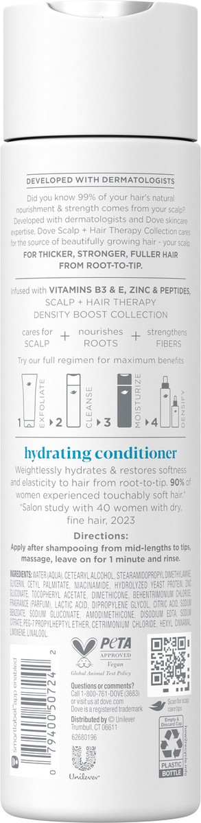 slide 5 of 13, Dove Density Boost Hydrating Conditioner Scalp + Hair Therapy 9.25 Oz, 9.25 oz