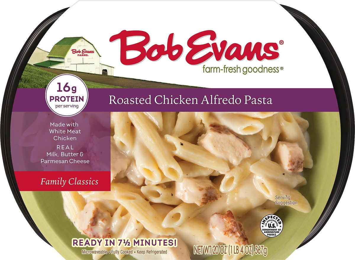 slide 4 of 4, Bob Evans Roasted Chicken Alfredo Pasta, 20 oz