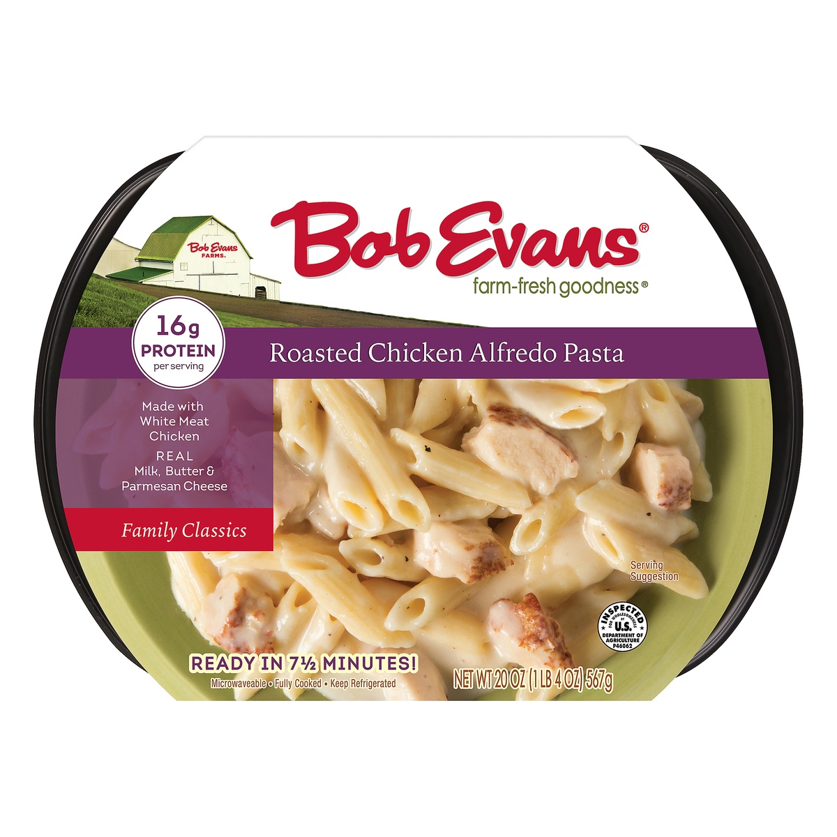 slide 1 of 4, Bob Evans Roasted Chicken Alfredo Pasta, 20 oz