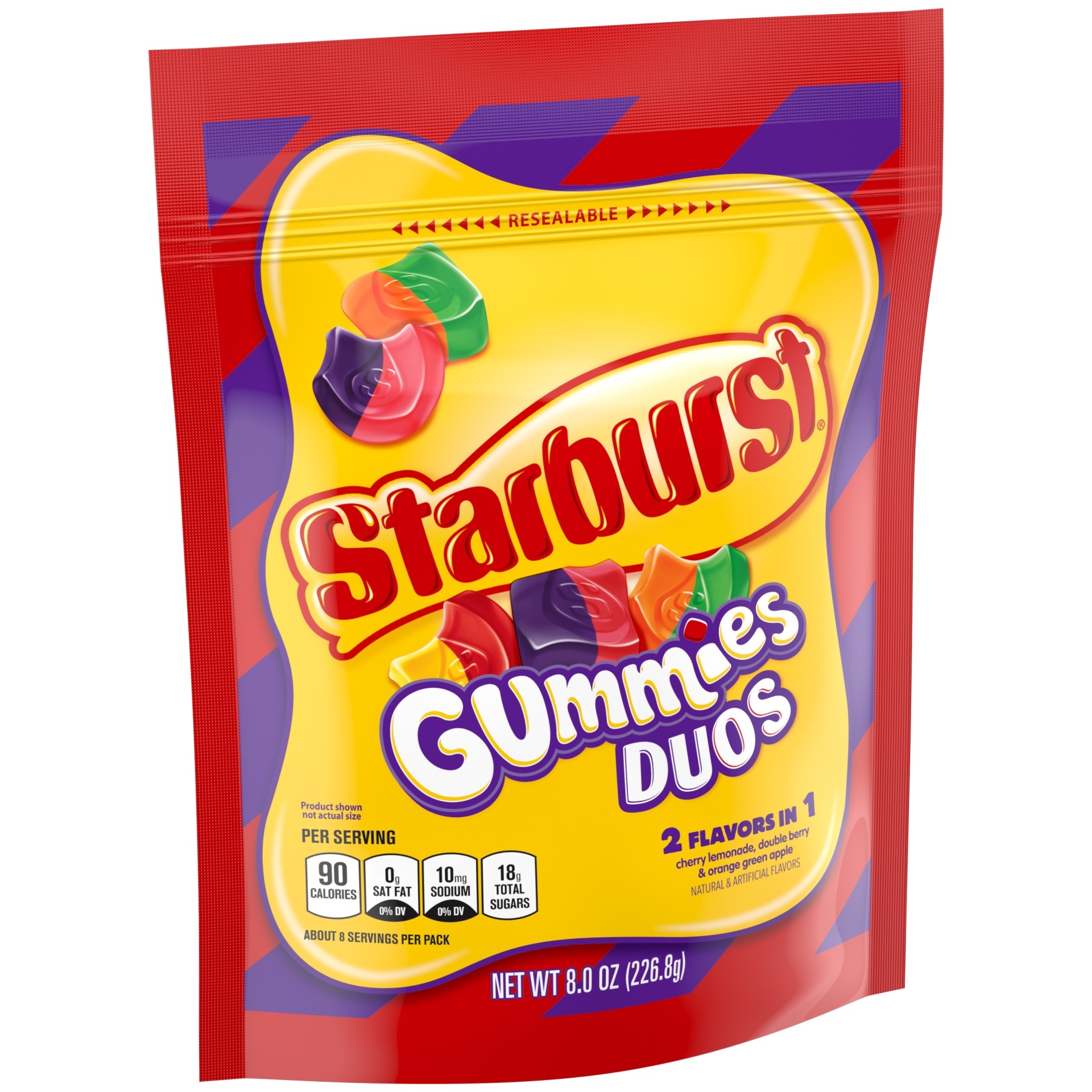 slide 1 of 1, Starburst Duos Gummies Pouch, 8 oz