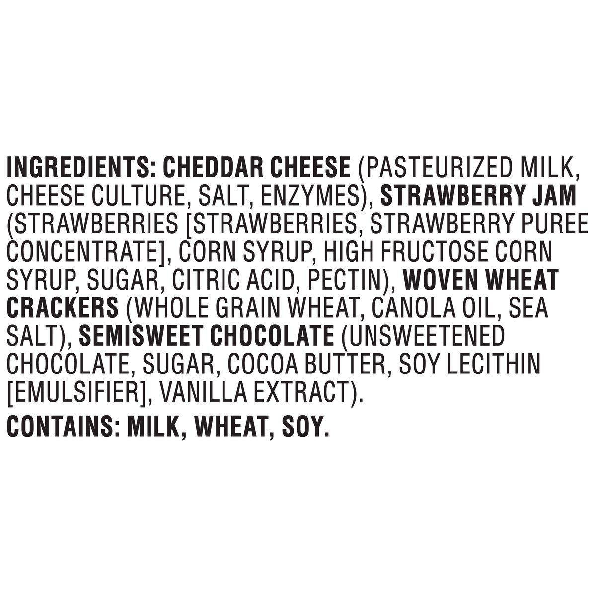 slide 5 of 14, Cracker Barrel Pairing Boards, Vermont Sharp White Cheddar, Strawberry Jam, Woven Crackers and Dark Chocolate, Individually Sealed Single-Serve Snack, 2.9 oz Package, 2.9 oz