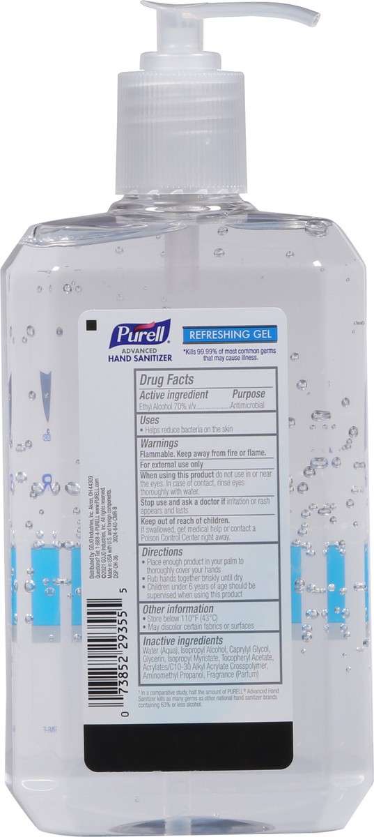 slide 3 of 9, PURELL Advanced Hand Sanitizer, 24 fl oz Table Top Pump Bottle, 23.90 fl oz