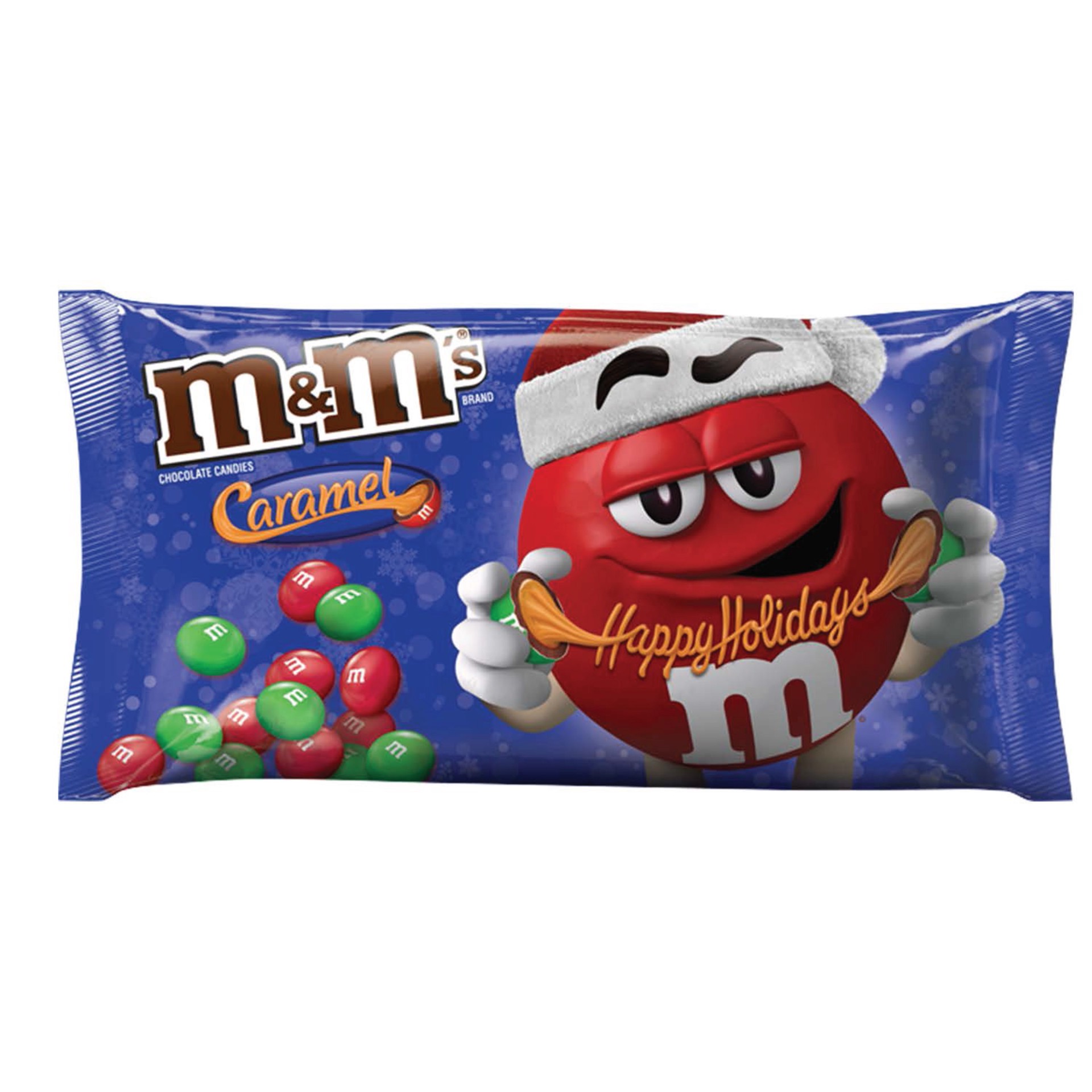 slide 1 of 3, M&M's Holiday Caramel Chocolate Candy 10.2-Ounce Bag, 10.7 oz