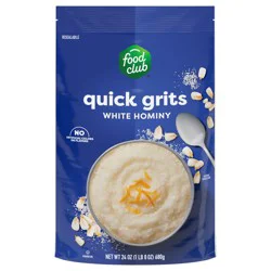 Food Club Quick Grits White Hominy 24 oz