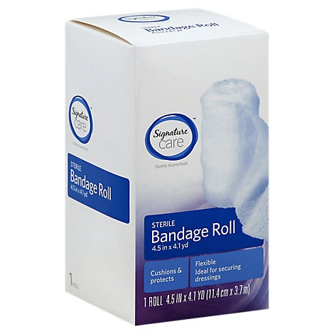 slide 1 of 1, Signature Care Bandage Roll Flexible 4.5In X 4.1Yd - Each, 1 ct