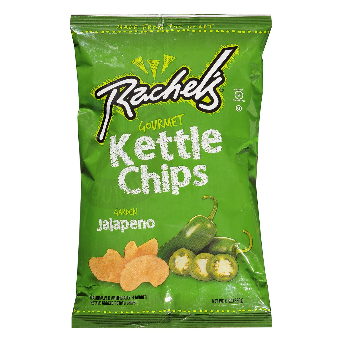 slide 1 of 9, Barrel O' Fun Rachel's Garden Jalapeno Gourmet Kettle Chips Bag, 1 ct