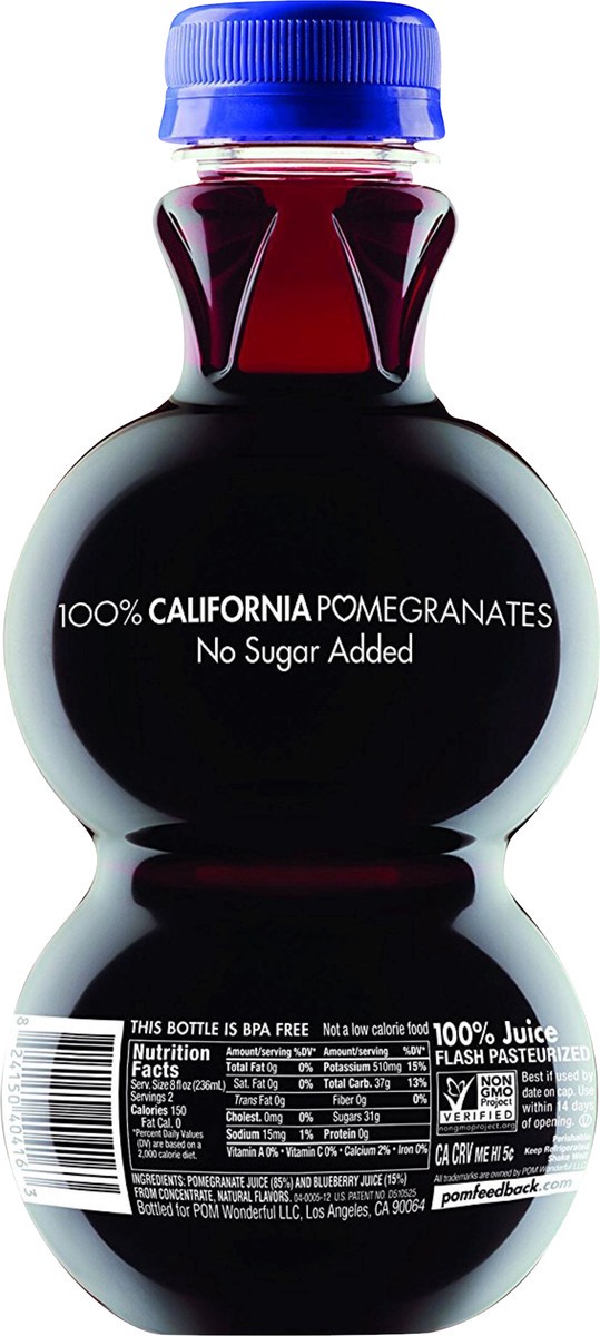 slide 3 of 3, POM Wonderful 100% Juice, Pomegranate Blueberry, 16 Ounce, 16 fl oz