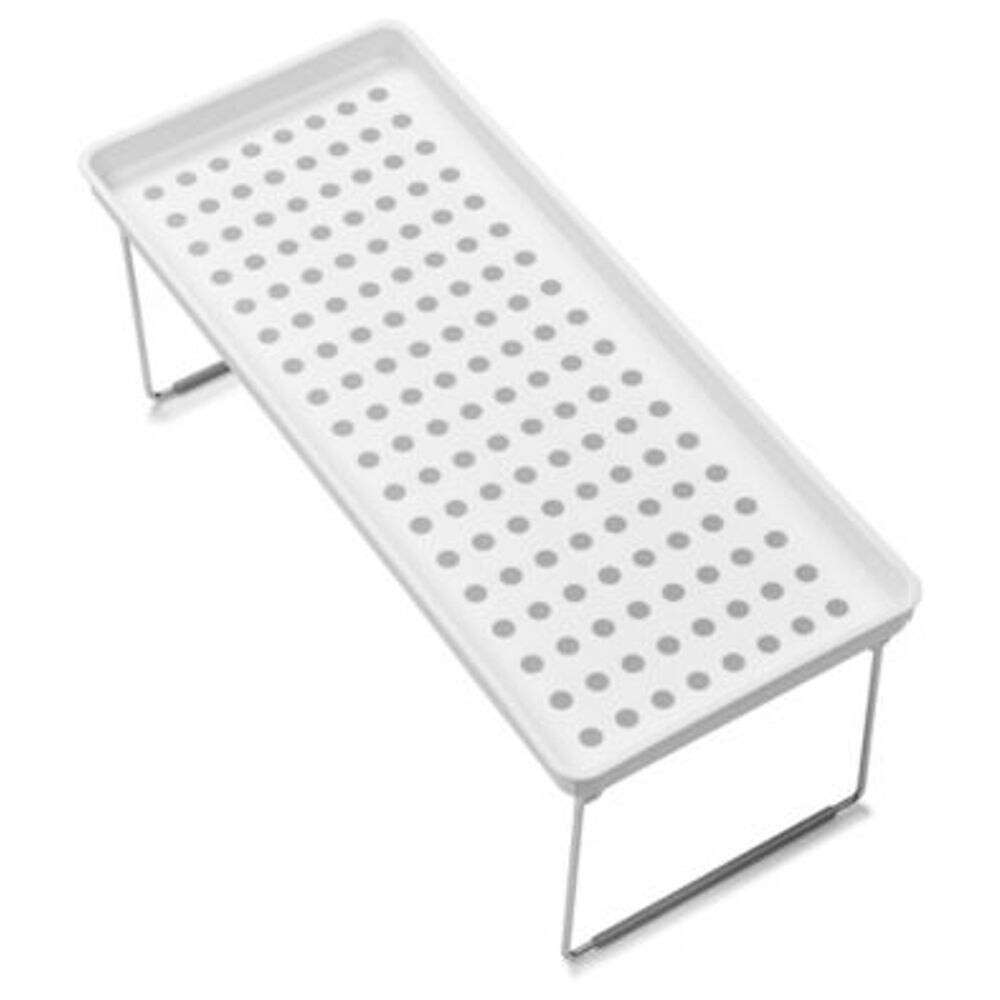slide 6 of 6, Madesmart Dots Large Stacking Cabinet Shelf In White/Grey, 1 ct