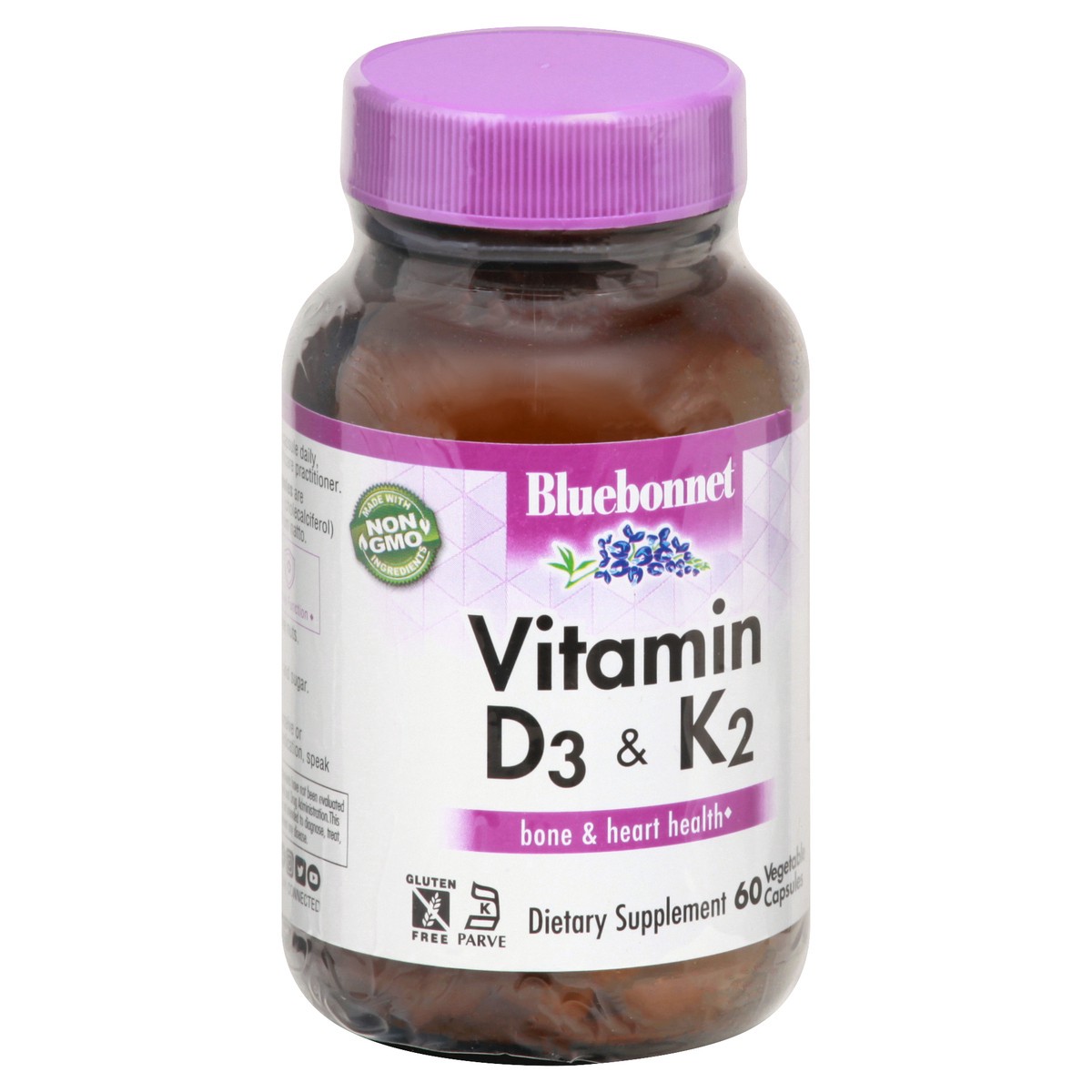 slide 2 of 9, Bluebonnet Nutrition Vegetable Capsules Vitamin D3 & K2 60 ea, 60 ct