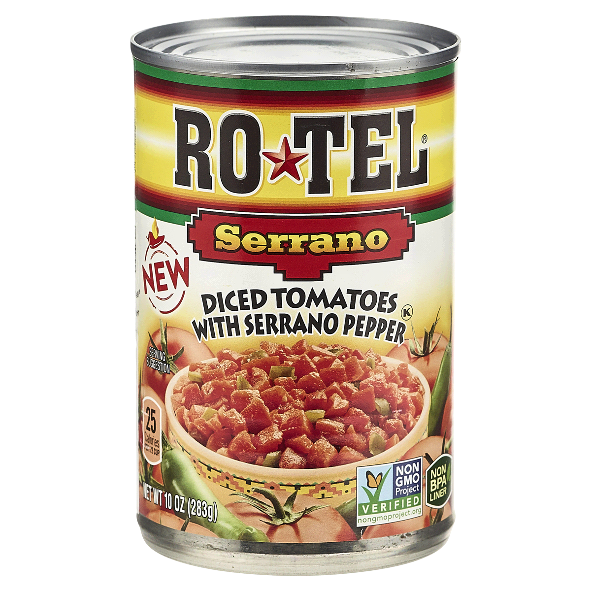 slide 1 of 1, Rotel Diced Serrano Tomato, 10 oz