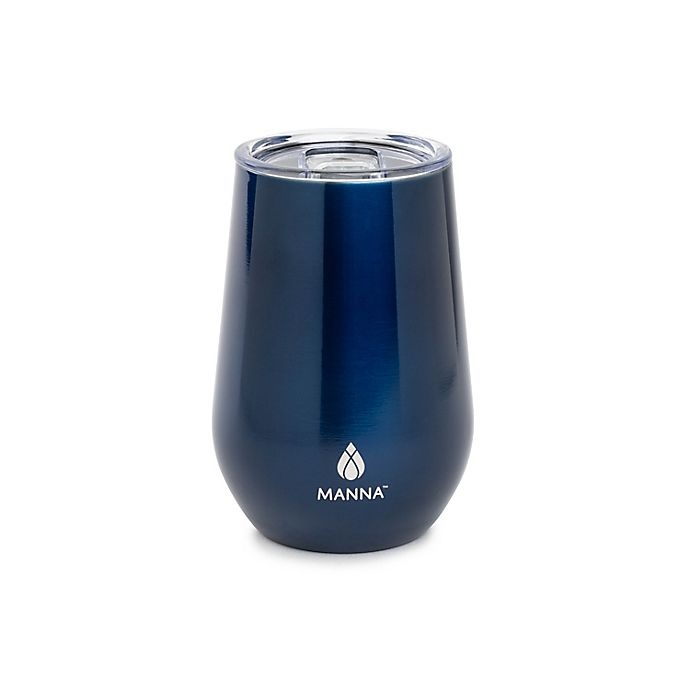 slide 1 of 1, Manna Organics Insulated Tumbler with Lid - Blue, 12 oz