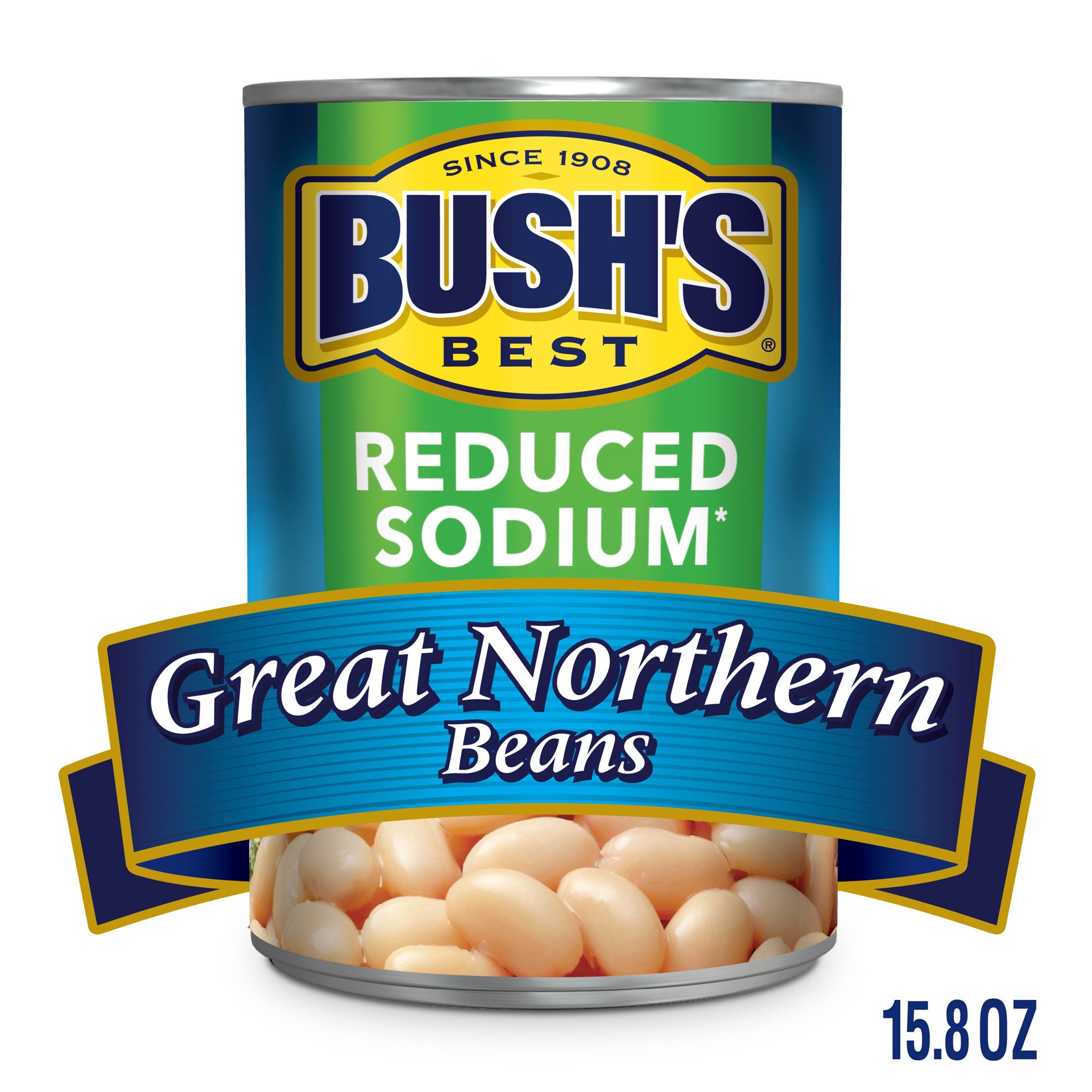 slide 3 of 5, Bush's Best Bush's Reduced Sodium Great Northern Beans 15.8 oz, 15.8 oz