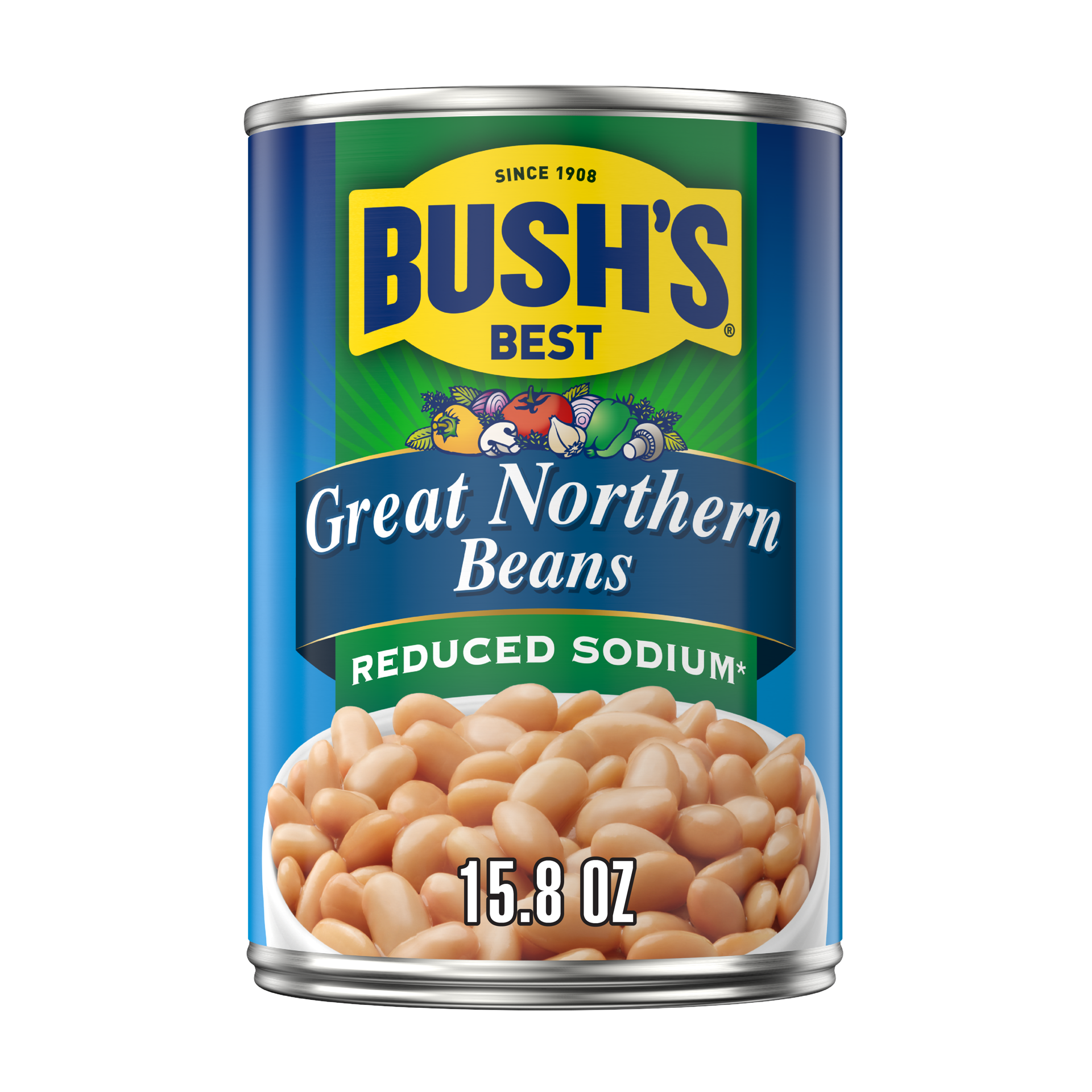 slide 1 of 5, Bush's Best Bush's Reduced Sodium Great Northern Beans 15.8 oz, 15.8 oz