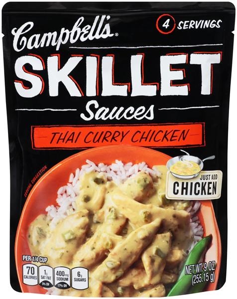 slide 1 of 2, Campbell's Thai Curry Chicken Skillet Sauces, 9 oz