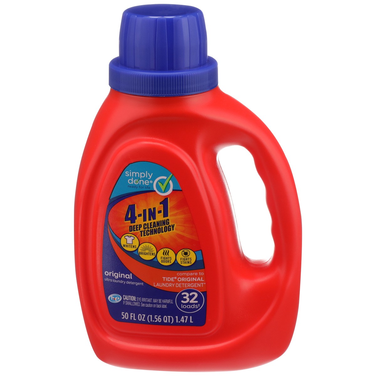 slide 1 of 8, Simply Done Original 4-In-1 Liquid Laundry Detergent, 50 fl oz; 1 liter