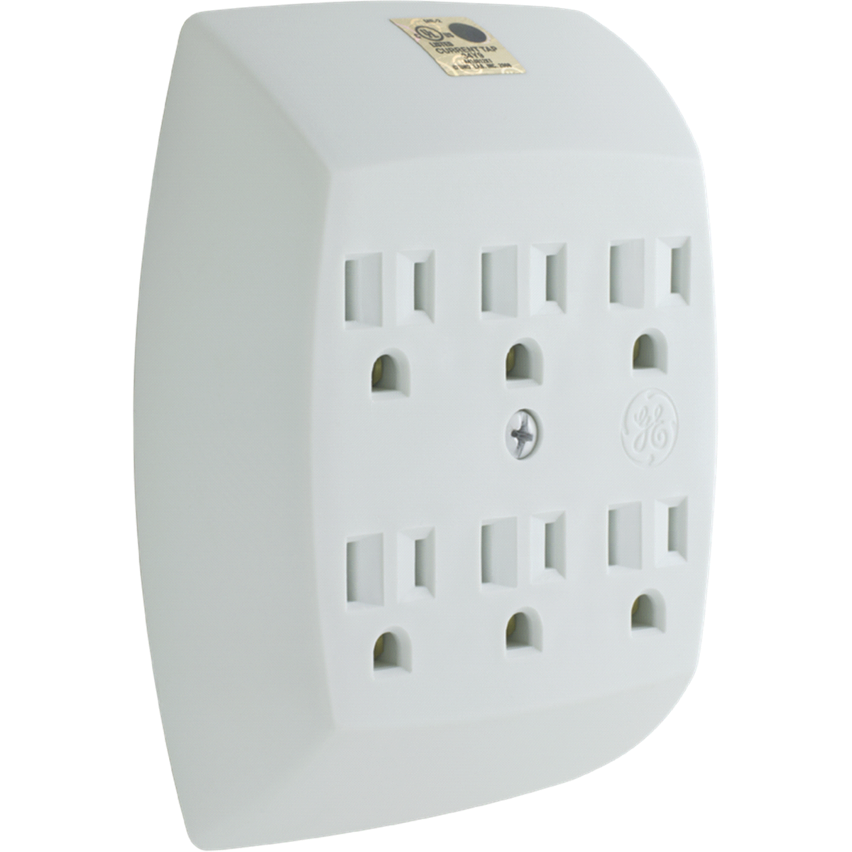 slide 5 of 5, General Electric Grounded 6-Outlet Tap, White, 1 ct