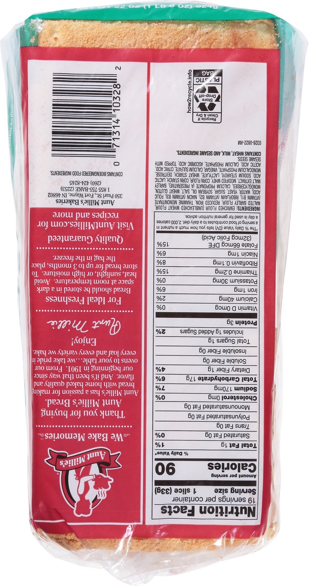 slide 8 of 9, Aunt Millie's Seeded Italian Bread 22 oz, 22 oz