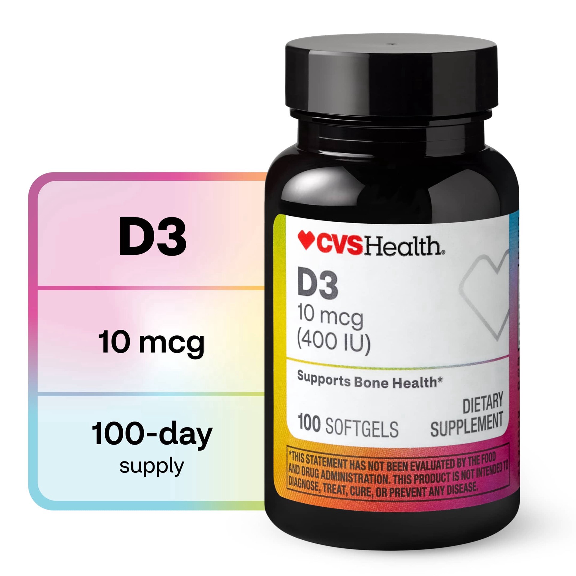 slide 1 of 1, CVS Health D3 Softgels, 100 Ct, 1 ct