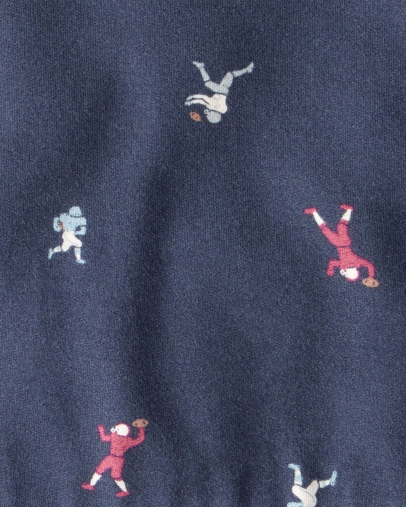 slide 2 of 4, Carter's Carters Baby Boy 2-Piece Football Print PurelySoft Long-Sleeve Tee & Pant Set - Blue Blue 24M, 2 pc