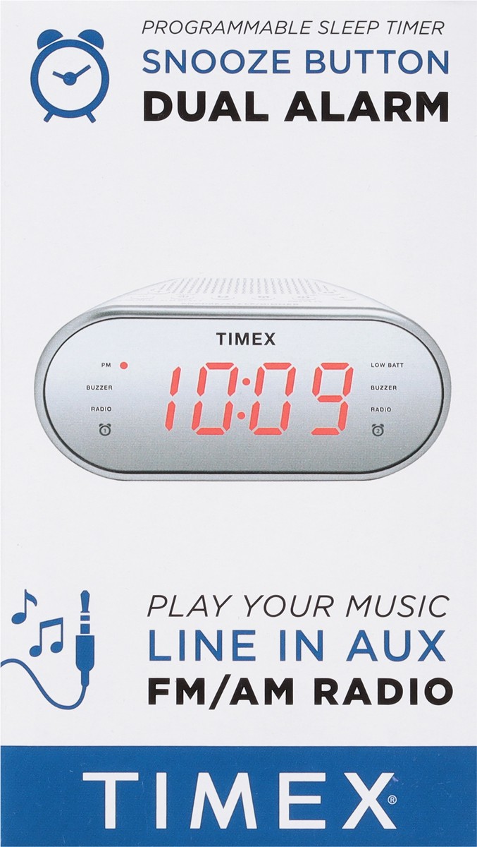 slide 8 of 9, Timex AM/FM Dual Alarm Clock Radio White, 1 ct