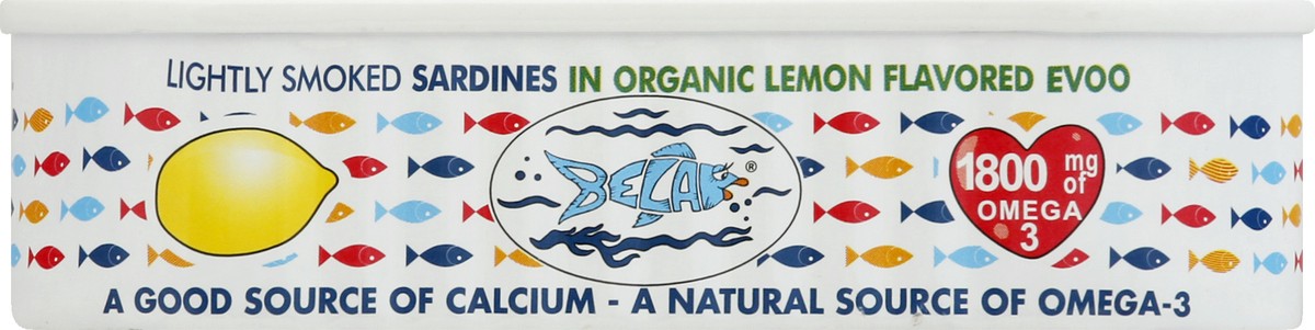 slide 6 of 9, Bela Lightly Smoked In Organic Lemon Flavored Extra Virgin Olive Oil Sardines 4.25 oz, 4.25 oz