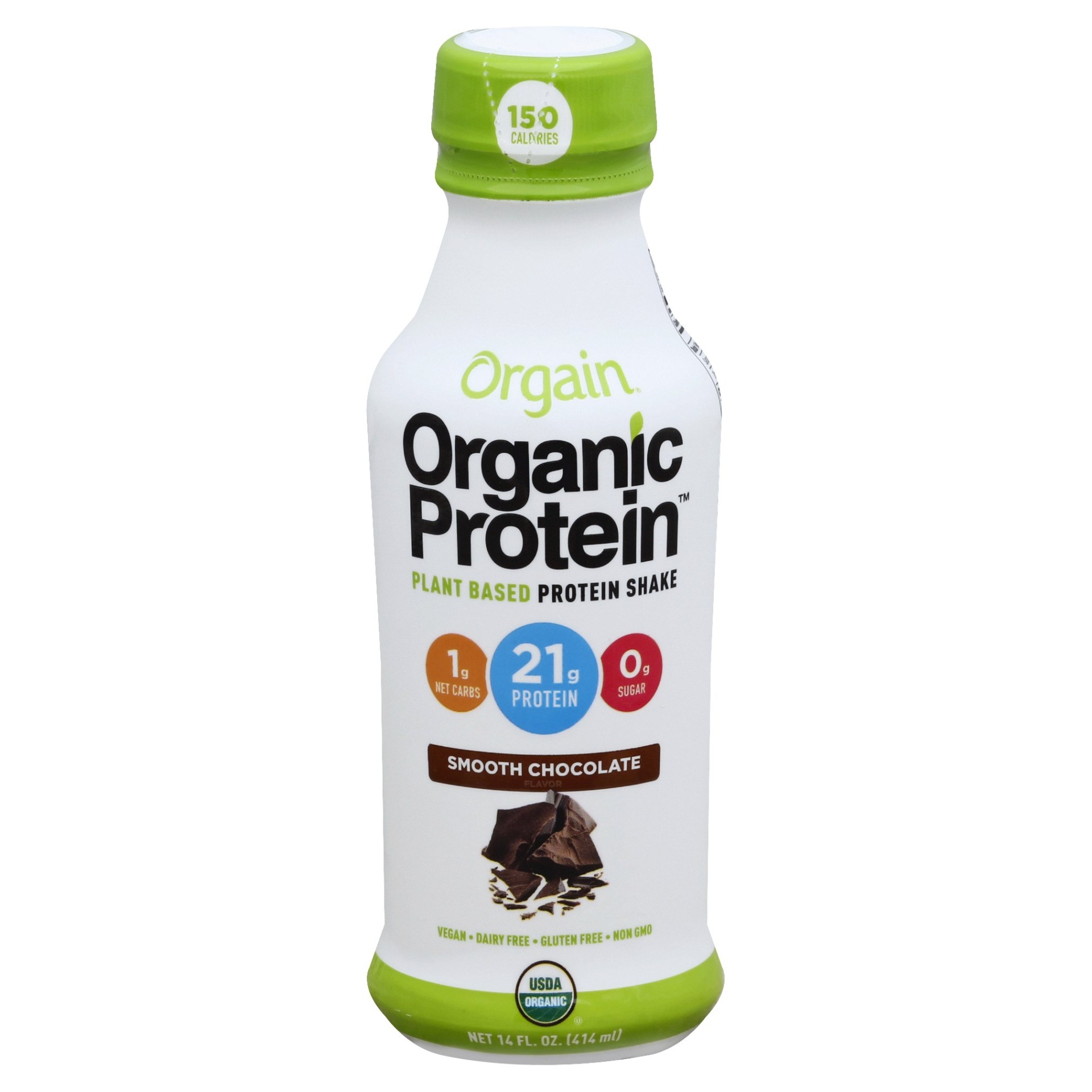 slide 1 of 4, Orgain Organic Chocolate Protein Shake, 14 fl oz