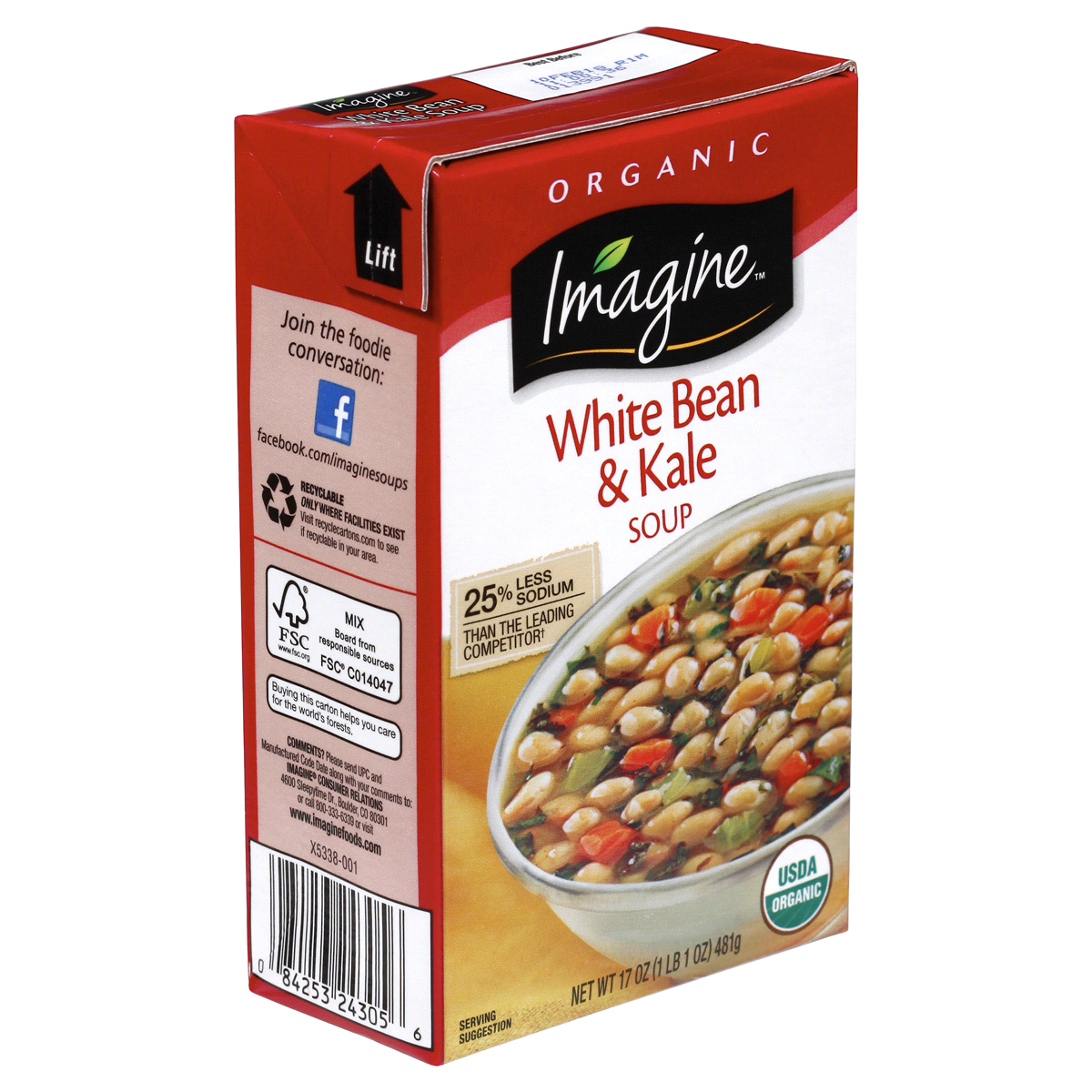 slide 3 of 7, Imagine Tuscan White Bean and Kale Soup, 17 fl oz