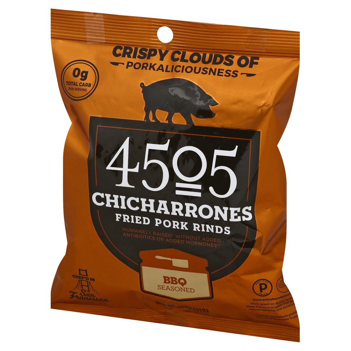 slide 10 of 12, 4505 Meats Chicharrones BBQ Seasoned Fried Pork Rinds - 1.1 oz, 1.1 oz