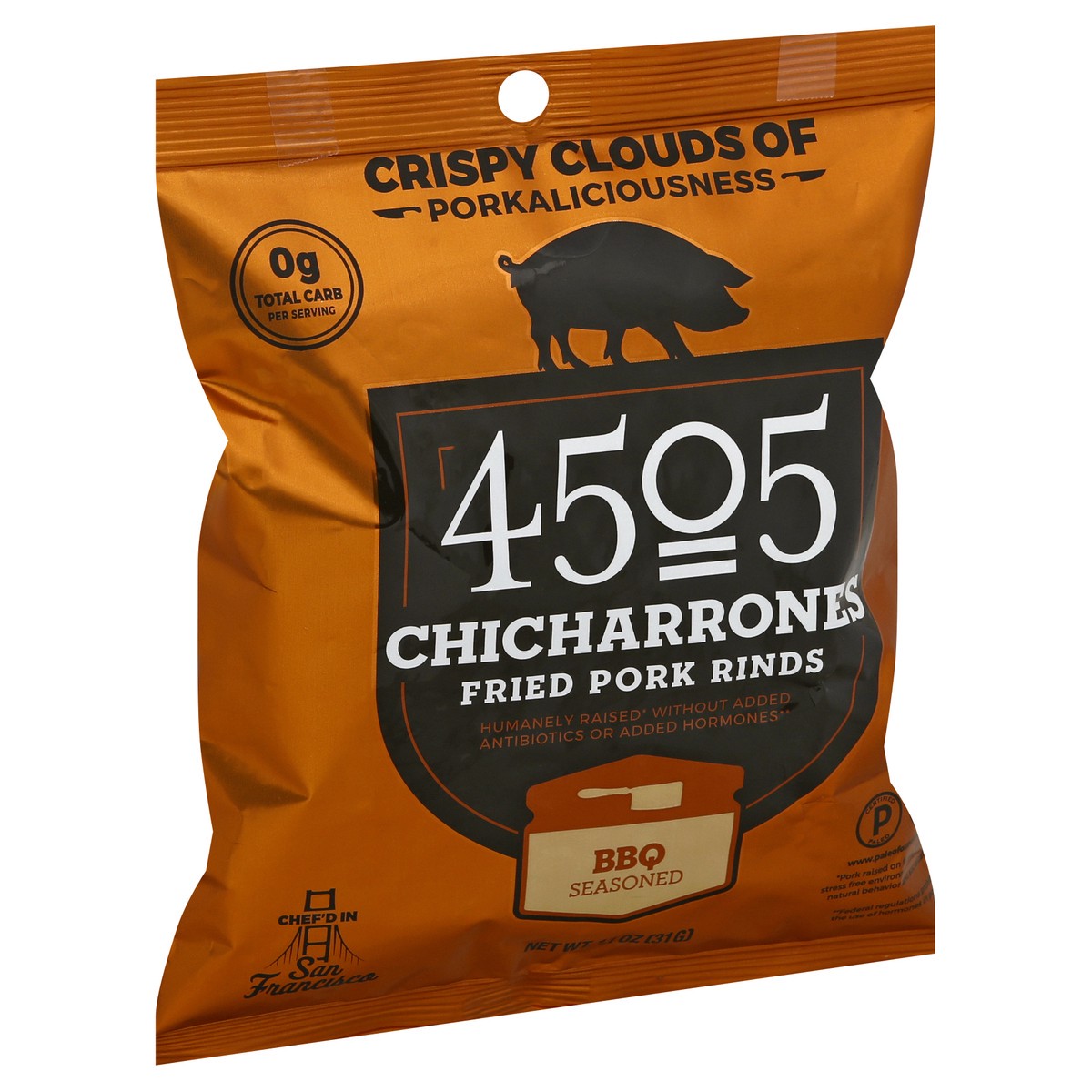 slide 2 of 12, 4505 Meats Chicharrones BBQ Seasoned Fried Pork Rinds - 1.1 oz, 1.1 oz