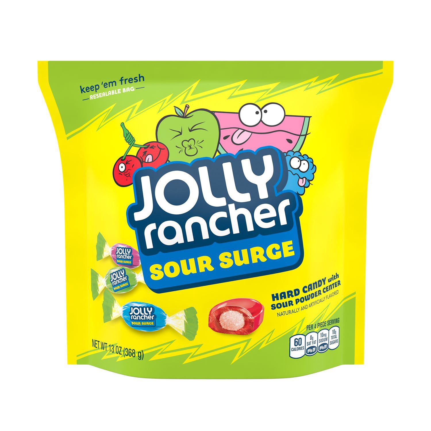 slide 1 of 2, Jolly Rancher Assorted Sour Surge Candy, 13 oz