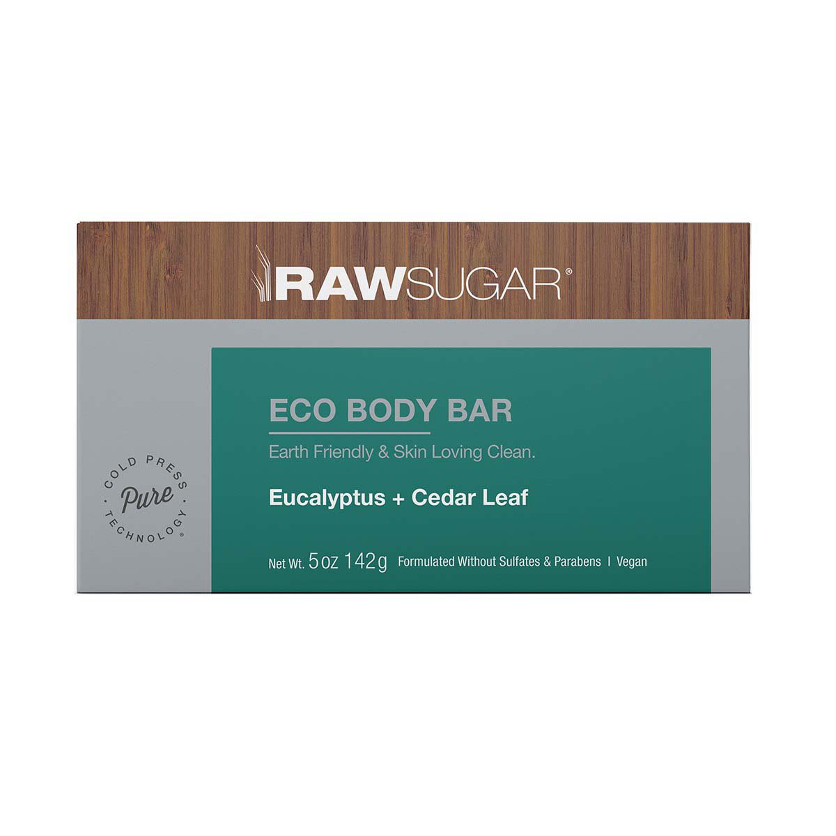 slide 1 of 1, Raw Sugar Eco Body Bar - Eucalyptus + Cedar Leaf, 5 oz