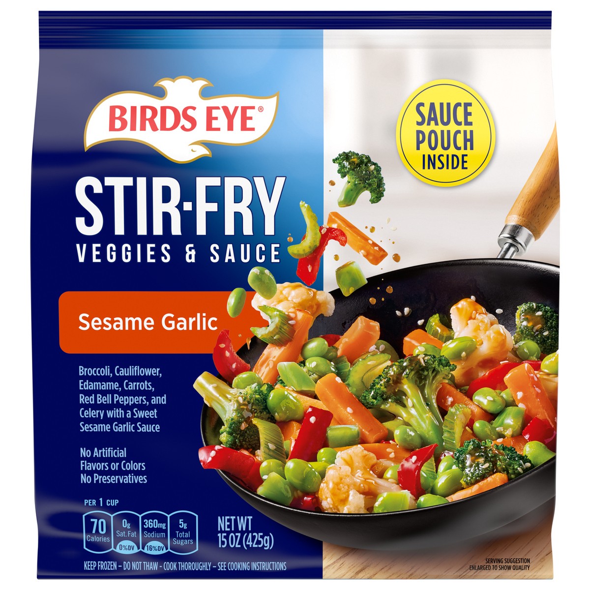 slide 1 of 5, Birds Eye Stir-Fry Sesame Garlic Veggies & Sauce 15 oz, 15 oz